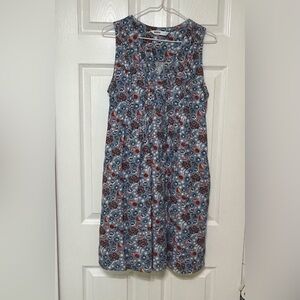 Sonoma Blue and Pink Sleeveless Midi Sundress